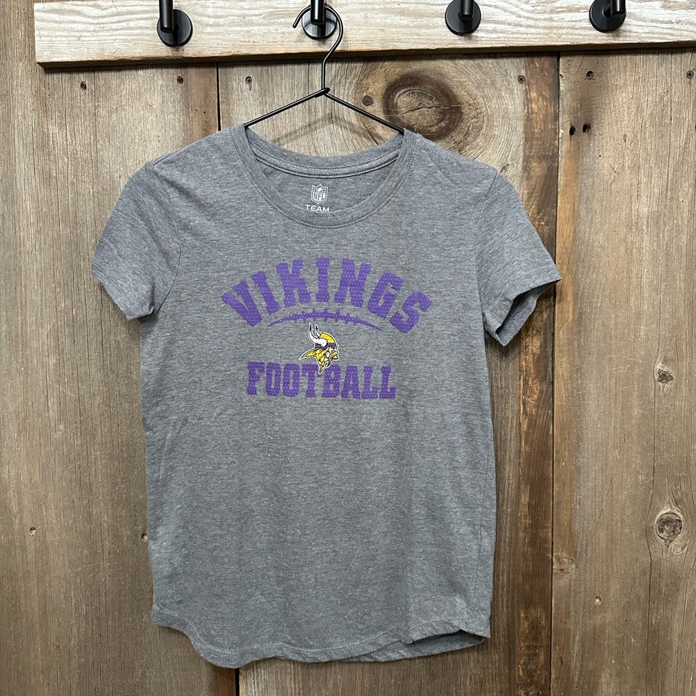 NFL Team Apparel Minnesota Vikings Football T-Shirt Heather Gray Size XXL Girls